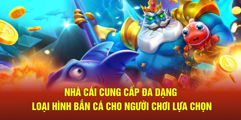 Nhà cái cung cấp đa dạng loại hình bắn cá cho người chơi lựa chọn